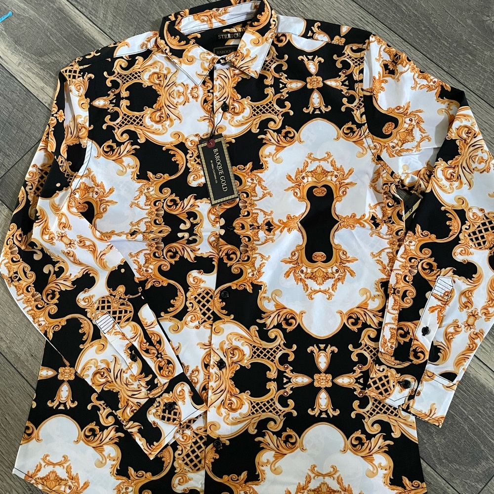 COPY - Versace style silk shirt barocco print